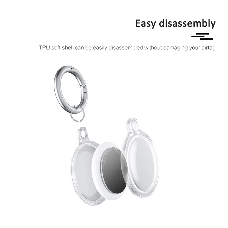 Silicone Case Shock-proof Protective Cover Metal Ring Buckle Shell For Apple Airtags Locator Tracker Devices Accessories
Silicone Case Shock-proof Protective Cover Metal Ring Buckle Shell For Apple Airtags Locator Tracker Devices Accessories