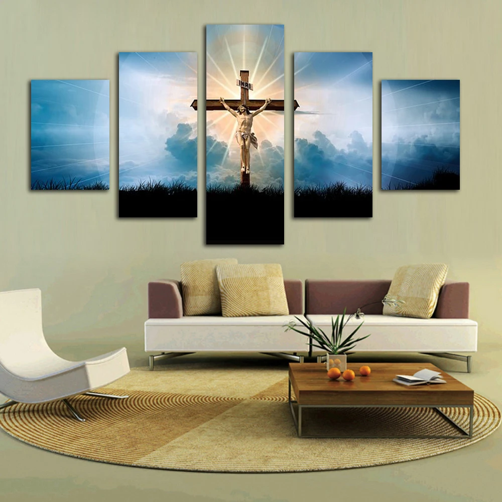 Fashion Home Decoration 5 Panels No Frame Religion Canvas Painting Jesus Cross Modular Wall art Pictures for Living Room Decor
Fashion Home Decoration 5 Panels No Frame Religion Canvas Painting Jesus Cross Modular Wall art Pictures for Living Room Decor