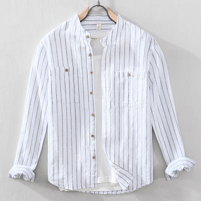 A909 Casual Shirts For Men Fashion Cotton Linen Striped Print Classic Fresh Youth Long Sleeve Loose Daily Business Male Blouse
A909 Casual Shirts For Men Fashion Cotton Linen Striped Print Classic Fresh Youth Long Sleeve Loose Daily Business Male Blouse
