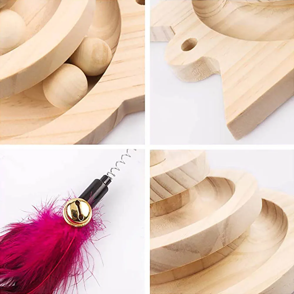 Wooden Cat Toy Multilayer Rotating Track Ball Game Cat Turntable Pet Interactive Toy Cat Intellectual Track Funny Scratcher Toy
Wooden Cat Toy Multilayer Rotating Track Ball Game Cat Turntable Pet Interactive Toy Cat Intellectual Track Funny Scratcher Toy