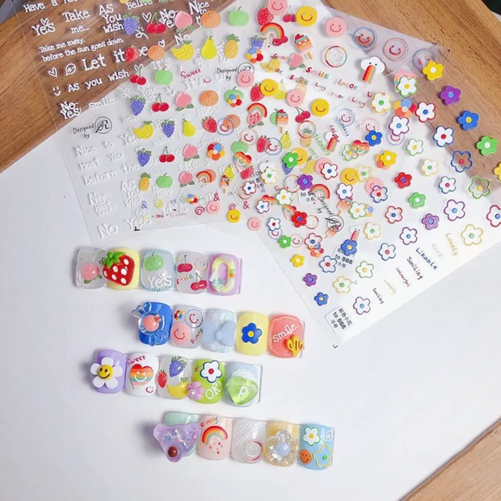 Japanese Cute Small Flower Stickers 5D Ultra-thin Smiley Face Fruit Adhesive English Alphabet Stickers Nail Decoration
Japanese Cute Small Flower Stickers 5D Ultra-thin Smiley Face Fruit Adhesive English Alphabet Stickers Nail Decoration
