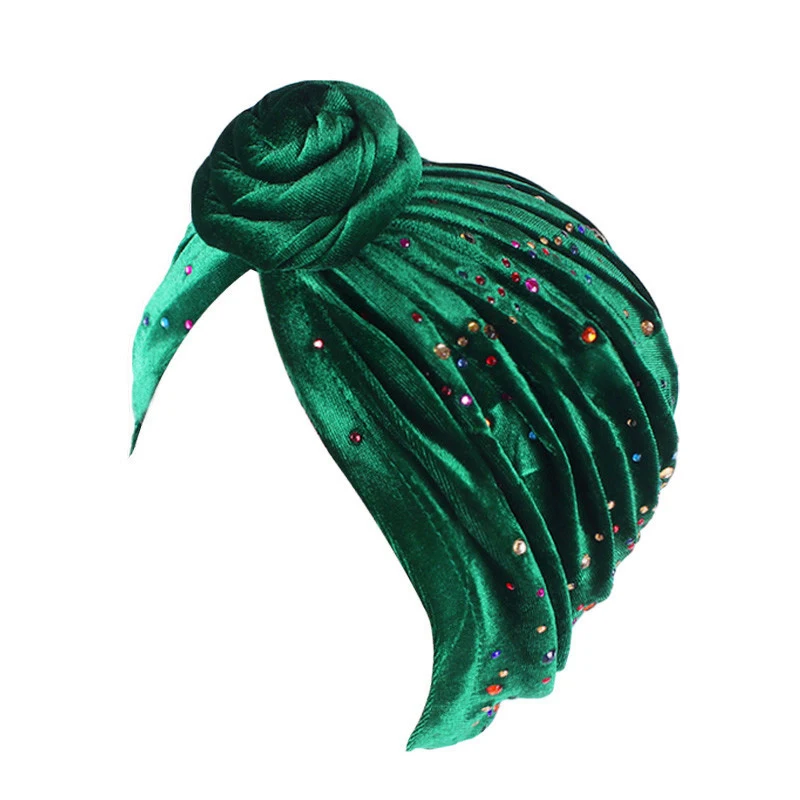 Women Velvet Colorful Rhinestone Muslim Turban Hat Twist Knotted India Hat Chemo Cap Fashion Solid Color Warm Headwrap Bandanas
Women Velvet Colorful Rhinestone Muslim Turban Hat Twist Knotted India Hat Chemo Cap Fashion Solid Color Warm Headwrap Bandanas