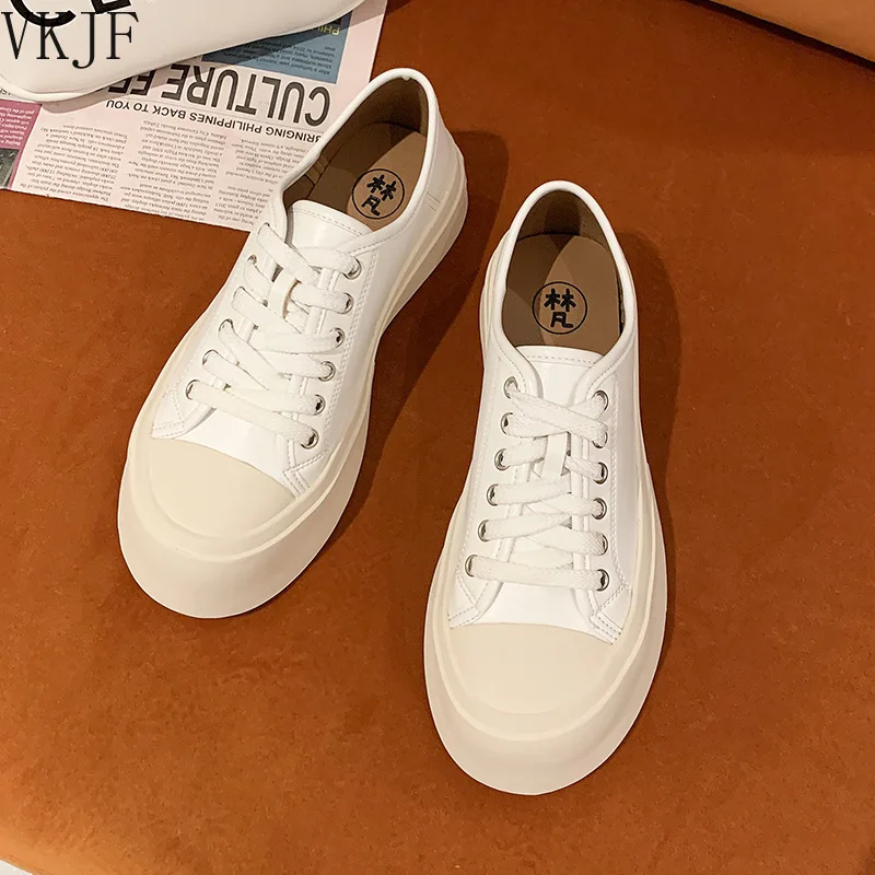 Women Platform Thick-Soled Sneakers Casual Canvas Shoes Female Lace Up Vulcanized Shoes Tenis Feminino White Sneaker
Women Platform Thick-Soled Sneakers Casual Canvas Shoes Female Lace Up Vulcanized Shoes Tenis Feminino White Sneaker