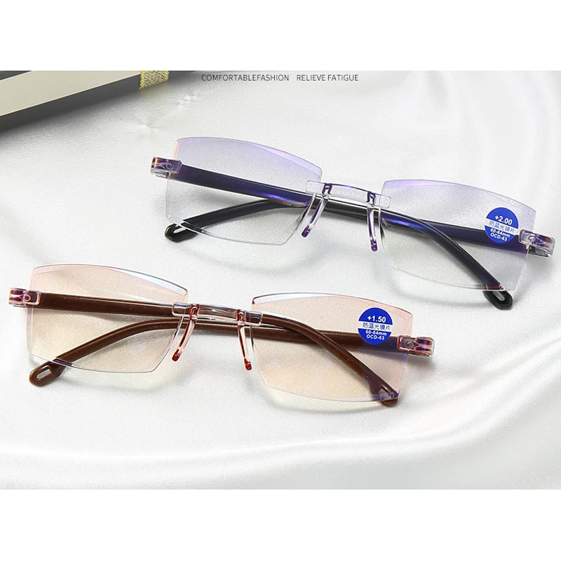 Reading Glasses Men Anti Blue Rays Presbyopia Eyeglasses Antifatigue Simple Computer Frameless with +1.5+2.0 +2.5 +3.0 +3.5 +4.0
Reading Glasses Men Anti Blue Rays Presbyopia Eyeglasses Antifatigue Simple Computer Frameless with +1.5+2.0 +2.5 +3.0 +3.5 +4.0