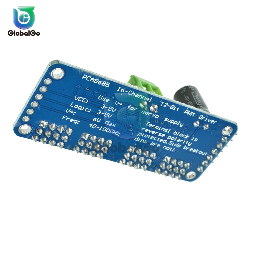 16 Channel PWM Drive 12-bit PWM/Servo Driver I2C Interface PCA9685 Module for arduino or Raspberry pi Shield Module Servo Shield
16 Channel PWM Drive 12-bit PWM/Servo Driver I2C Interface PCA9685 Module for arduino or Raspberry pi Shield Module Servo Shield