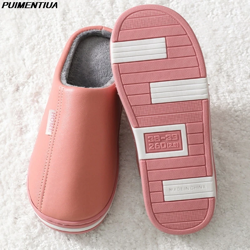 Men Women Home Slippers New Winter PU Leather Slippers Warm Indoor Slides Waterproof House Shoes Men Warm High Quality Slippers
Men Women Home Slippers New Winter PU Leather Slippers Warm Indoor Slides Waterproof House Shoes Men Warm High Quality Slippers