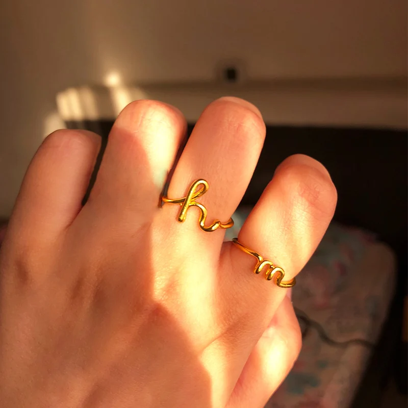 A-Z 26 Letters Initial Name Rings for Women Men Cursive Creative Lowercase Letters Finger Rings Handmade Jewelry Wholesale BFF
A-Z 26 Letters Initial Name Rings for Women Men Cursive Creative Lowercase Letters Finger Rings Handmade Jewelry Wholesale BFF