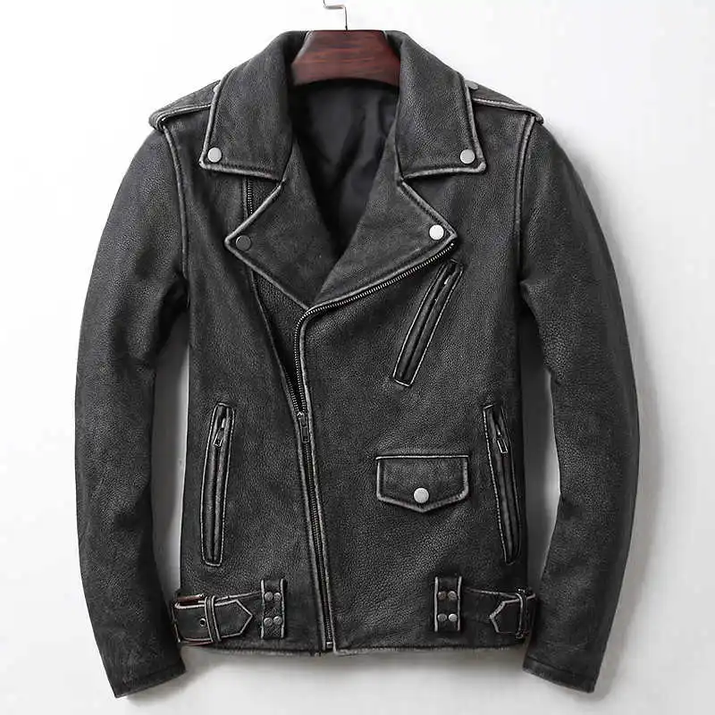 2021 new arrivals men's vintage slim fit motorcycle leather jacket with Diagonal zipper cow leather biker jacket men rivet belt
2021 new arrivals men's vintage slim fit motorcycle leather jacket with Diagonal zipper cow leather biker jacket men rivet belt