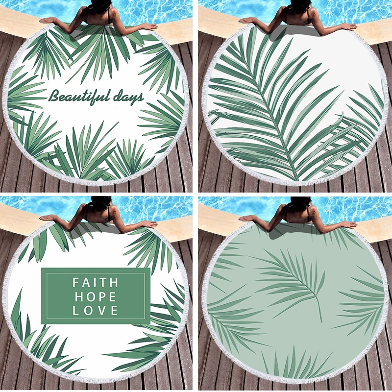 Custom Print Logo Microfiber Beach Towel Leaf Absorbent Beach Towel Green Plant Print Round Beach Towels Printing Custom 150cm
Custom Print Logo Microfiber Beach Towel Leaf Absorbent Beach Towel Green Plant Print Round Beach Towels Printing Custom 150cm
