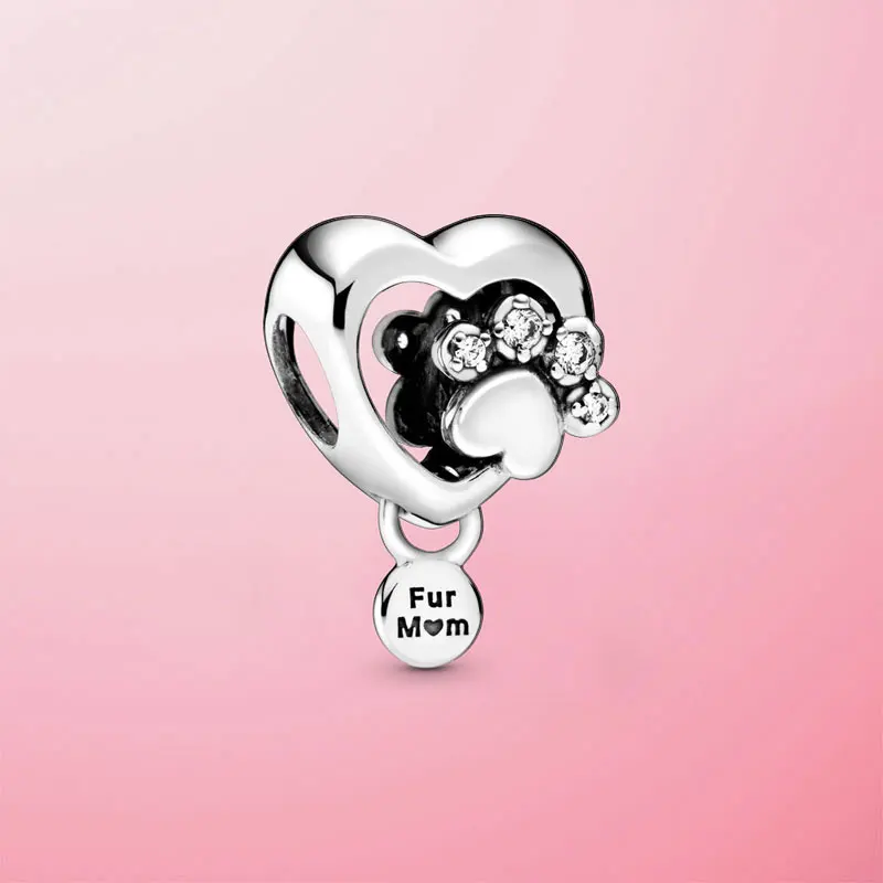 Real 925 Sterling Silver Sparkling Paw Print & Heart Charm Pet Beads Fit Original Pandora Bracelet Bangle For Women Jewelry Gift
Real 925 Sterling Silver Sparkling Paw Print & Heart Charm Pet Beads Fit Original Pandora Bracelet Bangle For Women Jewelry Gift