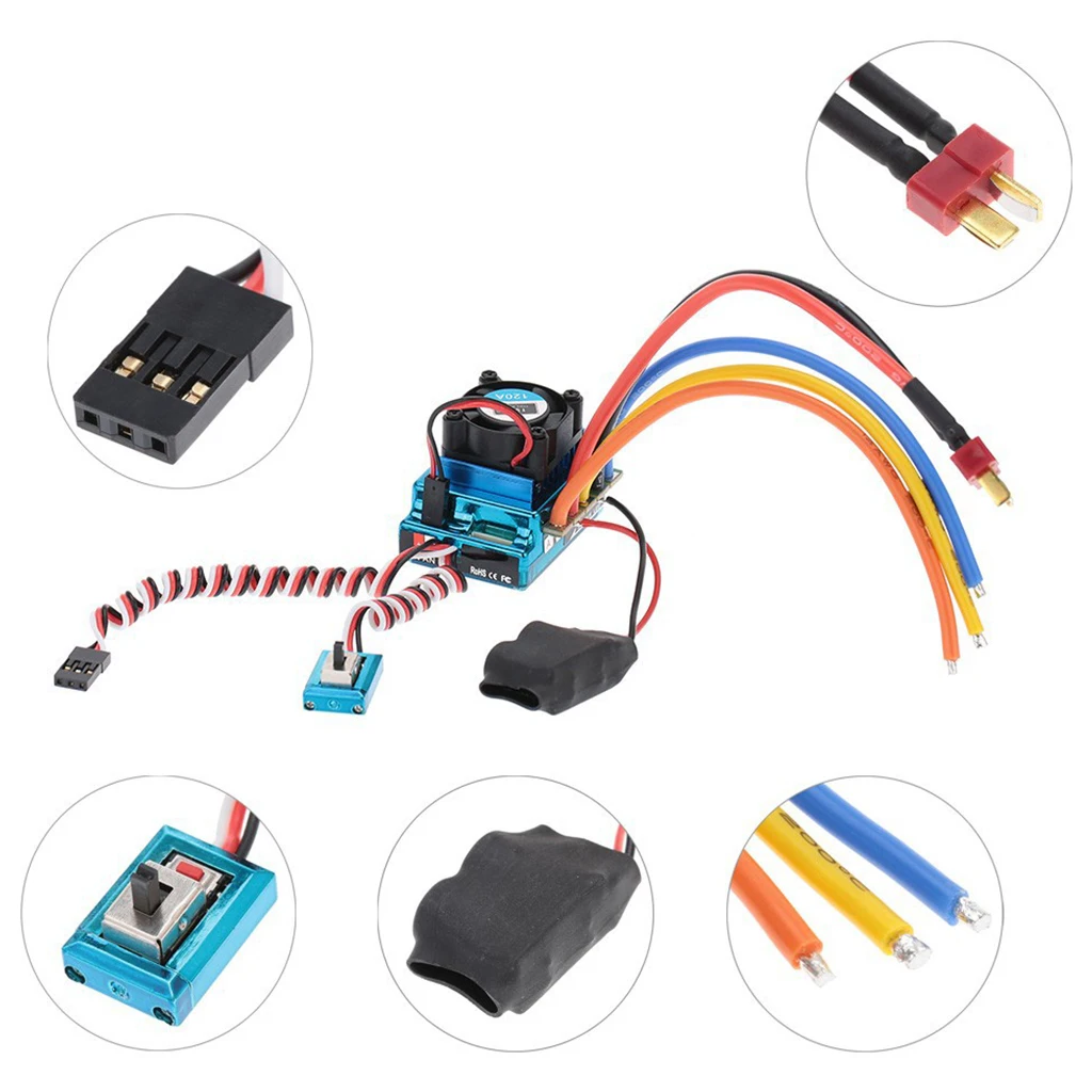 Водонепроницаемый Бесщеточный Регулятор Скорости 120A RC ESC, Электрический контроллер скорости для внедорожника 1:10, внедорожника, короткого х... 
Водонепроницаемый Бесщеточный Регулятор Скорости 120A RC ESC, Электрический контроллер скорости для внедорожника 1:10, внедорожника, короткого х...