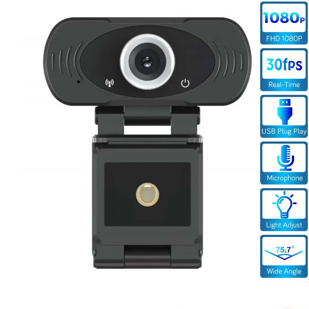 1080P HD Webcam Microphone USB Plug Play Video Call Web Camera for PC Laptop Computer
1080P HD Webcam Microphone USB Plug Play Video Call Web Camera for PC Laptop Computer
