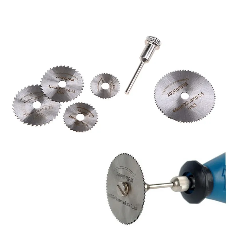 5PCS High Speed Steel Cutting Discs Metal Circular Saw Blade with Mandrel Woodworking Cutting Disc Rotary Tools 22/25/32/35/44mm
5PCS High Speed Steel Cutting Discs Metal Circular Saw Blade with Mandrel Woodworking Cutting Disc Rotary Tools 22/25/32/35/44mm