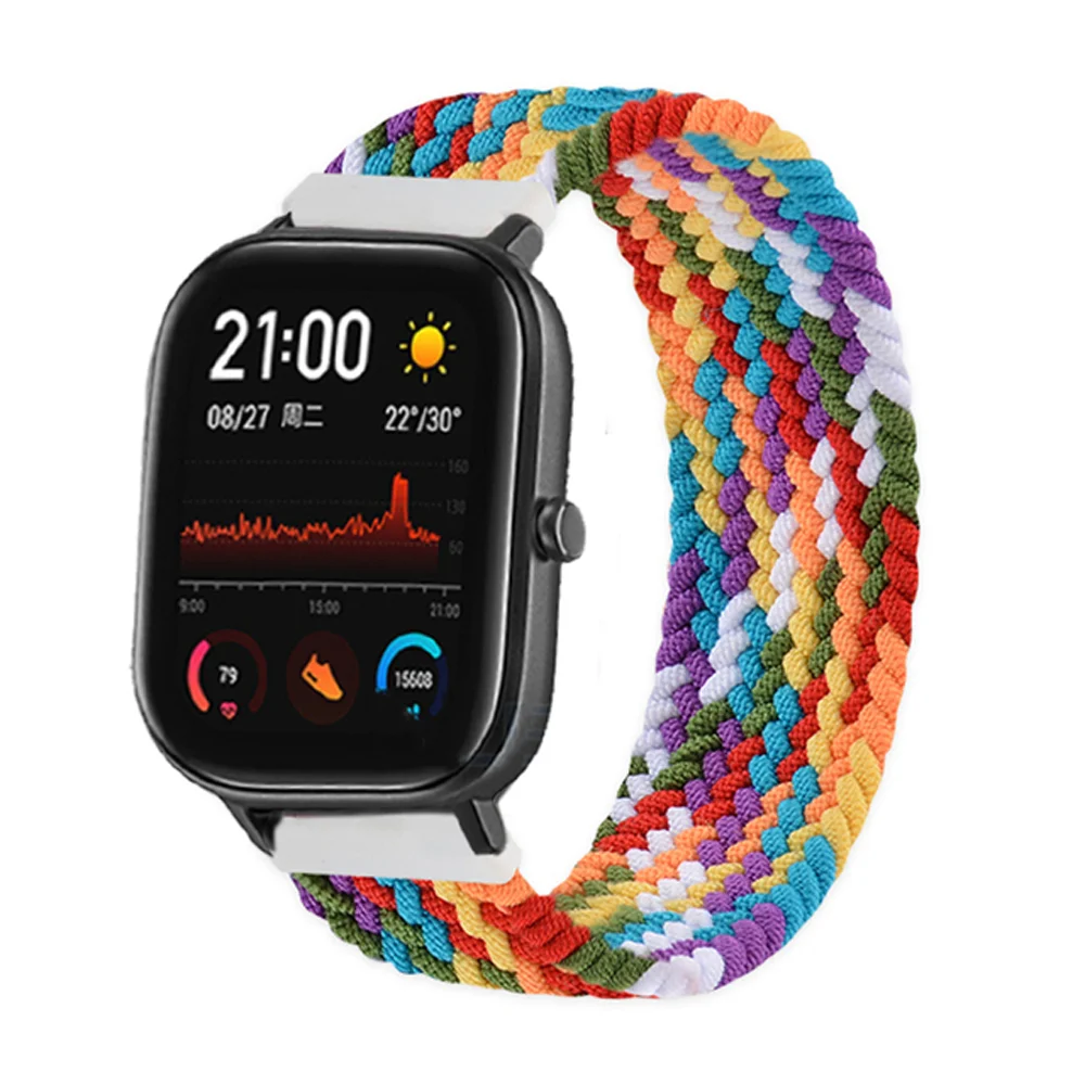 Bracelet For Xiaomi Amazfit Bit/GTS2-Bip-Pace-GTR strap 42/46mm smartwatch GTR/GTS 47mm 42mm smartwatch band Braided SOLO LOOP