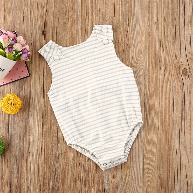 Summer Baby Clothes Newborn Boy Girl Striped Bodysuit Casual Baby Boy Girl Sleeveless O-Neck Cotton Jumpsuit 0-18M Free Shipping
Summer Baby Clothes Newborn Boy Girl Striped Bodysuit Casual Baby Boy Girl Sleeveless O-Neck Cotton Jumpsuit 0-18M Free Shipping