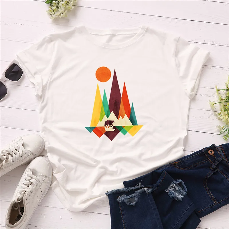 New Mountain Print T Shirt Women O Neck Short Sleeve casual print Ulzzang clothes Summer TShirt Tops Sun T Shirts Women Shirts
New Mountain Print T Shirt Women O Neck Short Sleeve casual print Ulzzang clothes Summer TShirt Tops Sun T Shirts Women Shirts