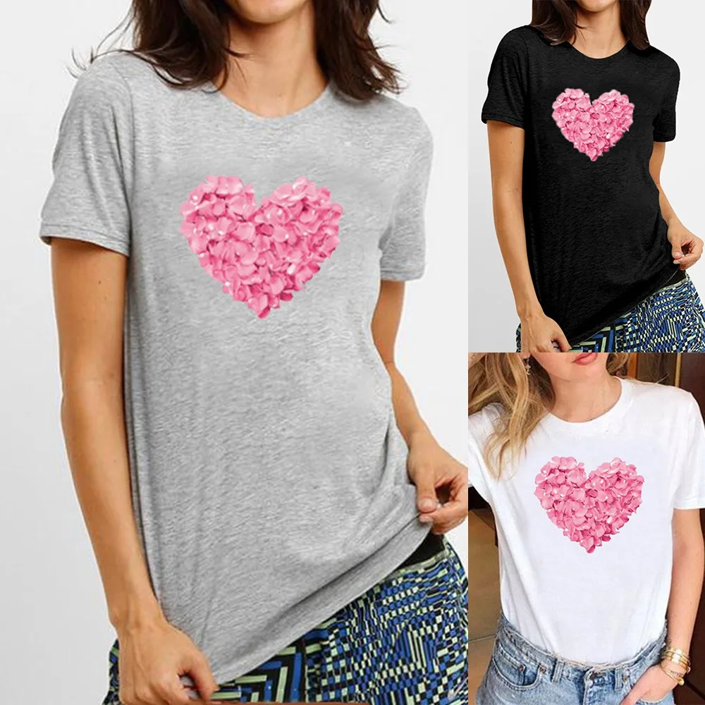 Fashion T-shirt Women Tops Casual Short Sleeve Love Print Looes Valentine's Day T-shirt Tops New Harajuku
Fashion T-shirt Women Tops Casual Short Sleeve Love Print Looes Valentine's Day T-shirt Tops New Harajuku