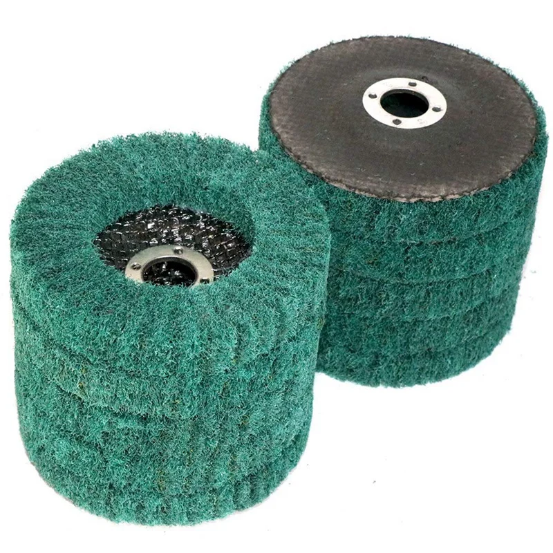 10Pcs Nylon Fiber Buffing Wheel Scouring Pad Flap Polishing Disc for Angle Grinder Green 100X16mm
10Pcs Nylon Fiber Buffing Wheel Scouring Pad Flap Polishing Disc for Angle Grinder Green 100X16mm