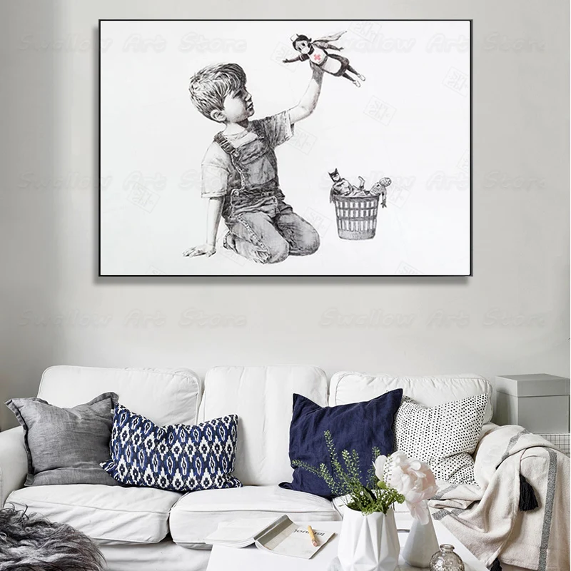 Abstract art little boy and bird retro wall art canvas painting nordic poster living room home decoration wall picture
Abstract art little boy and bird retro wall art canvas painting nordic poster living room home decoration wall picture