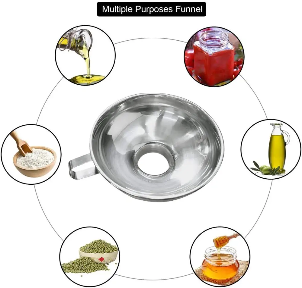 WALFOS High Quality Stainless Steel Funnel Wide Mouth Funnel For Oil Wine Canning Cooking Kitchen Garden Accessiores Tool
WALFOS High Quality Stainless Steel Funnel Wide Mouth Funnel For Oil Wine Canning Cooking Kitchen Garden Accessiores Tool