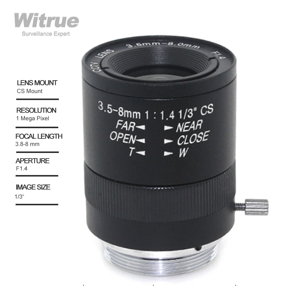 Witrue HD линза CCTV 5 0 мегапикселей 3 5-8 мм варифокальный объектив CS Moun F1.4 1/3 для камеры