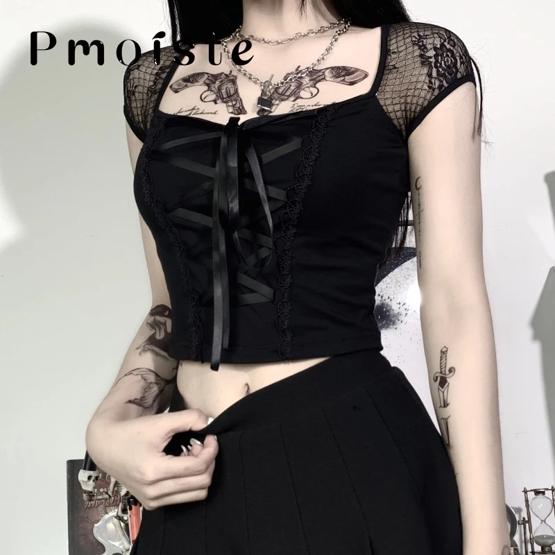 Готическая футболка Goth, винтажный Топ, Женская облегающая кружевная черная футболка, Готическая уличная одежда, сексуальный женский топ, По...
Готическая футболка Goth, винтажный Топ, Женская облегающая кружевная черная футболка, Готическая уличная одежда, сексуальный женский топ, По...