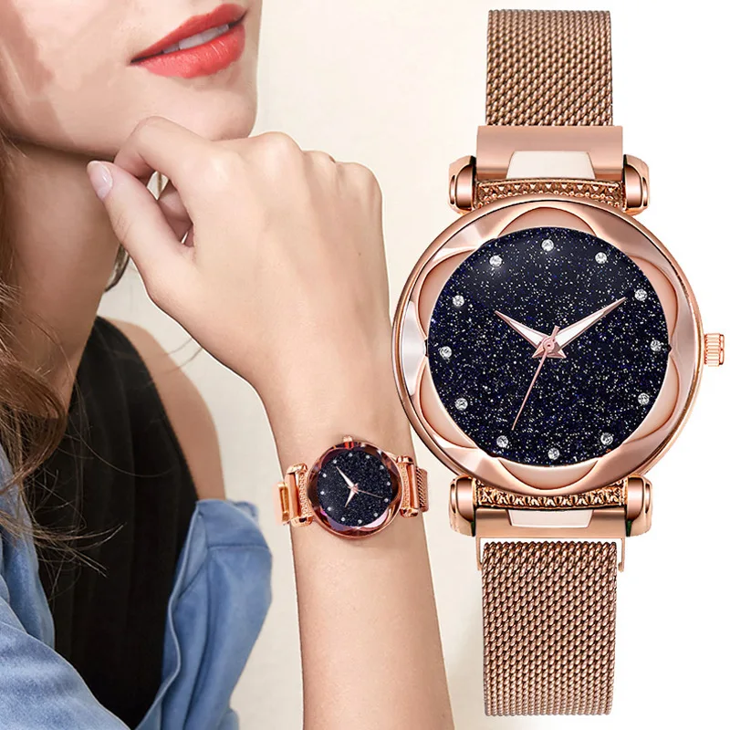 Прямая поставка новинка 2020 Лидер продаж магнитные красные часы модные женские