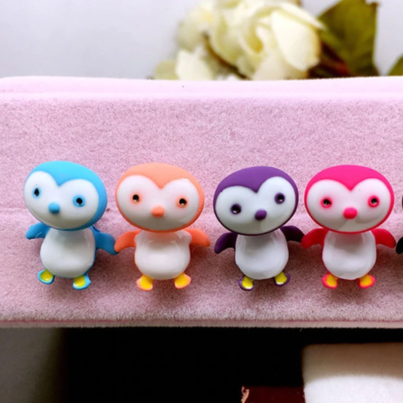 

New 100% Handmade Polymer Clay Cute Little Penguin Earrings for Women Lovely 3D Animal Piercing Ear Earring Jewelry Gift