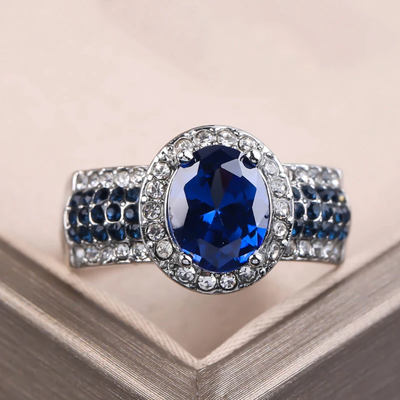Exquisite Large Blue Stone Rings for Women Charm Jewelry CZ Wedding Promise Engagement Ring Accessories Gifts
Exquisite Large Blue Stone Rings for Women Charm Jewelry CZ Wedding Promise Engagement Ring Accessories Gifts
