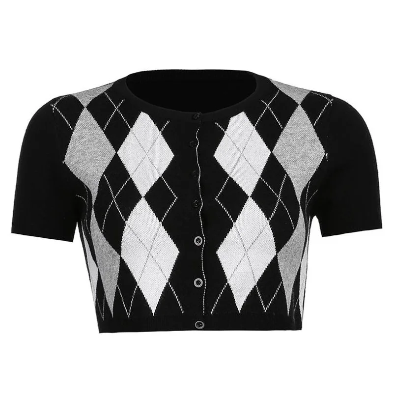 y2k Style Grunge Short Sleeve Top Women 2022 Harajuku Clothes Gothic Lady Black Plaid Knitted Crop Top Women Punk Streetwear
y2k Style Grunge Short Sleeve Top Women 2022 Harajuku Clothes Gothic Lady Black Plaid Knitted Crop Top Women Punk Streetwear