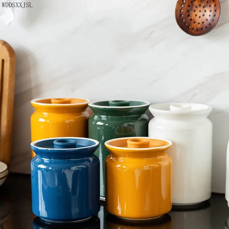 WDDSXXJSL simple color ceramic airtight jar household food pickles sauerkraut airtight storage jar household kitchen supplies
WDDSXXJSL simple color ceramic airtight jar household food pickles sauerkraut airtight storage jar household kitchen supplies