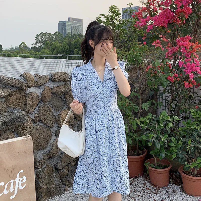 Summer Sweet Vintage Puff Sleeve Chic Print Shirt Dresses 2021 New Japanese Style New Vestidos Slim Waist Woman Dress
Summer Sweet Vintage Puff Sleeve Chic Print Shirt Dresses 2021 New Japanese Style New Vestidos Slim Waist Woman Dress