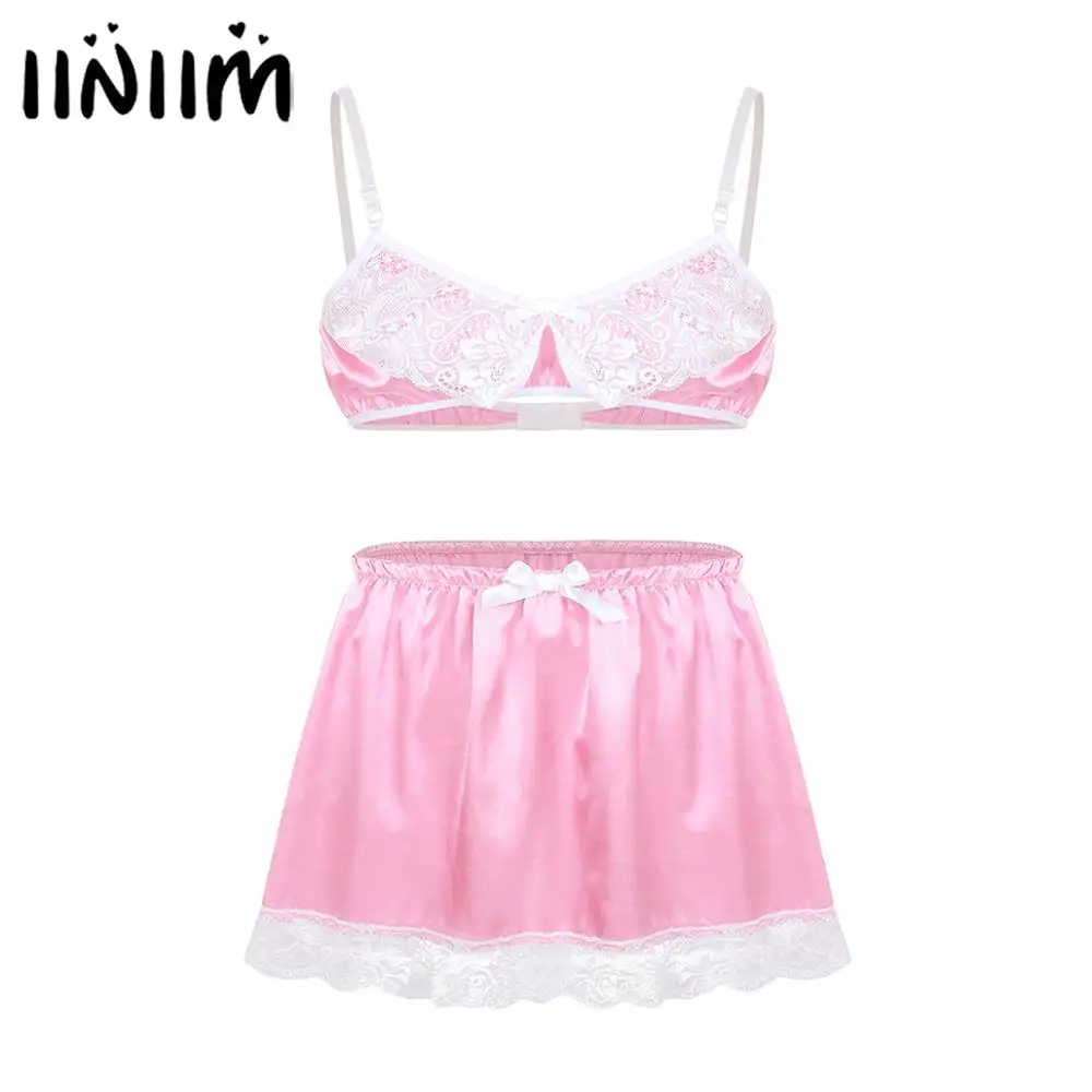 iiniim Mens Lace Costumes Sissy Lingerie Set Babydoll Feminine Bra Top with Mini Skirt Cross Dresser for Gay Male Sexy Underwear
iiniim Mens Lace Costumes Sissy Lingerie Set Babydoll Feminine Bra Top with Mini Skirt Cross Dresser for Gay Male Sexy Underwear