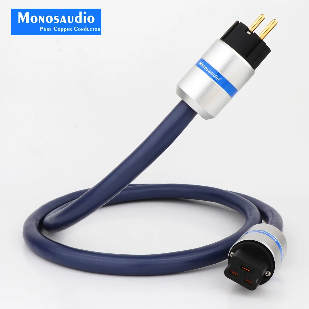 

Monosaudio P902 99.9998% Pure Copper Schuko Power Cable HIFI EMC Shield Power wire EU/US Power Cable AC Mains Power cord