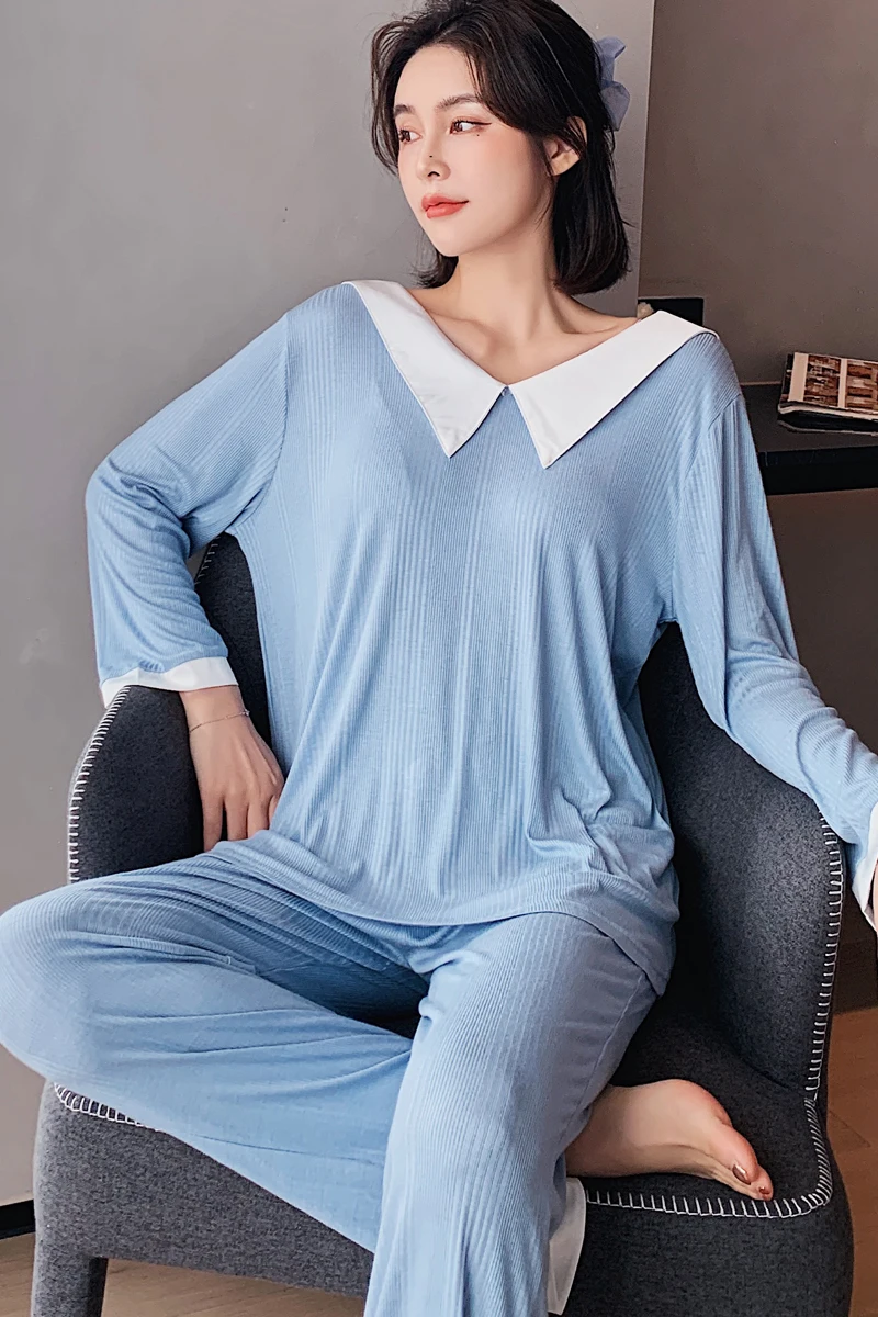 Fall Winter Women Modal Pajamas Sets Lady Thin Long Sleeves Pullover Shirt & Pants Sleepwear Female Homewear Leisure Pyjamas
Fall Winter Women Modal Pajamas Sets Lady Thin Long Sleeves Pullover Shirt & Pants Sleepwear Female Homewear Leisure Pyjamas