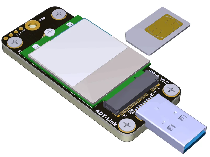 ADT-WS15 M.2 ключ B к USB 2042 тип A адаптер для 3G/4G/5G/LTE/CDMA/ 2G GSM/ GPRS HSPA HSDPA HSUPA GPS UMTS EDGE 3042 3052 |