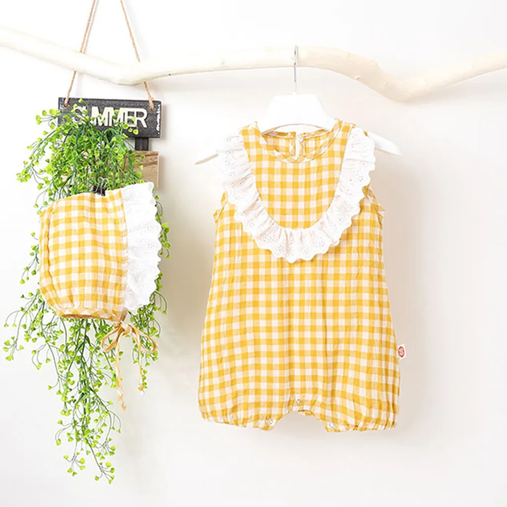 Summer Baby Girl Rompers Vintage Plaid Lace Sleeveless Newborn Baby Girl Boy Clothes Baby Girl Outfit One-Pieces Toddler Romper
Summer Baby Girl Rompers Vintage Plaid Lace Sleeveless Newborn Baby Girl Boy Clothes Baby Girl Outfit One-Pieces Toddler Romper