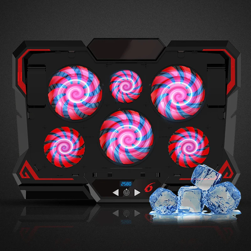 Laptop Cooling Pad 6 Silent Black Red LED Fans Powerful Airflow Adjustable Laptop Stand ND998
Laptop Cooling Pad 6 Silent Black Red LED Fans Powerful Airflow Adjustable Laptop Stand ND998