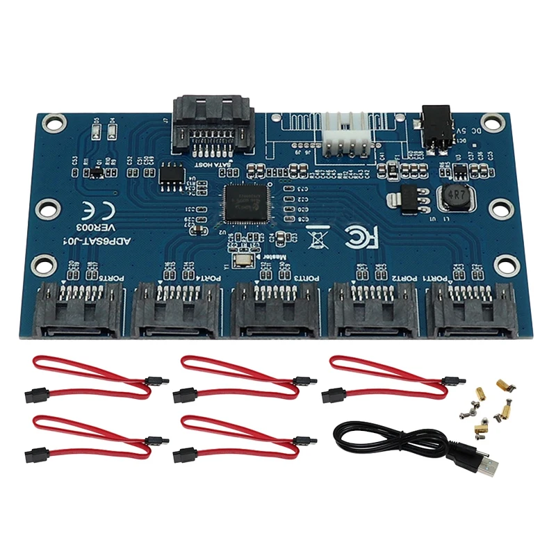 NEW-SATA3.0 Expansion Card SATA 1 to 5 Hard Drive Adapter Card Computer Motherboard SATA Port Multiplier with SATA Cable
NEW-SATA3.0 Expansion Card SATA 1 to 5 Hard Drive Adapter Card Computer Motherboard SATA Port Multiplier with SATA Cable