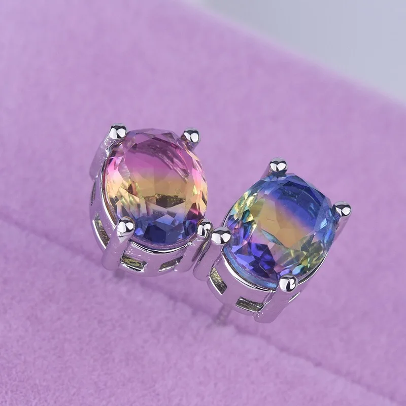 Charm Minimalist Multicolour Oval Crystal Zircon Stud Earrings For Women Fashion Cute Silvery Small Ear Studs Daily Jewelry
Charm Minimalist Multicolour Oval Crystal Zircon Stud Earrings For Women Fashion Cute Silvery Small Ear Studs Daily Jewelry