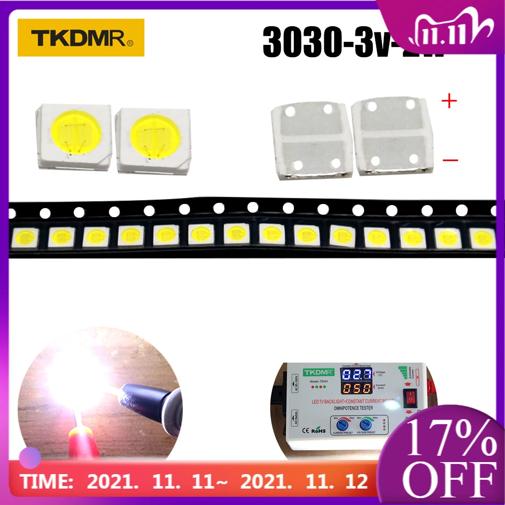 TKDMR 100/50 шт. JF светодиодный ная подсветка высокая мощность 2 Вт 3030 3 в ток ма цветовая температура 10000-20000kl для белого телевизора
TKDMR 100/50 шт. JF светодиодный ная подсветка высокая мощность 2 Вт 3030 3 в ток ма цветовая температура 10000-20000kl для белого телевизора