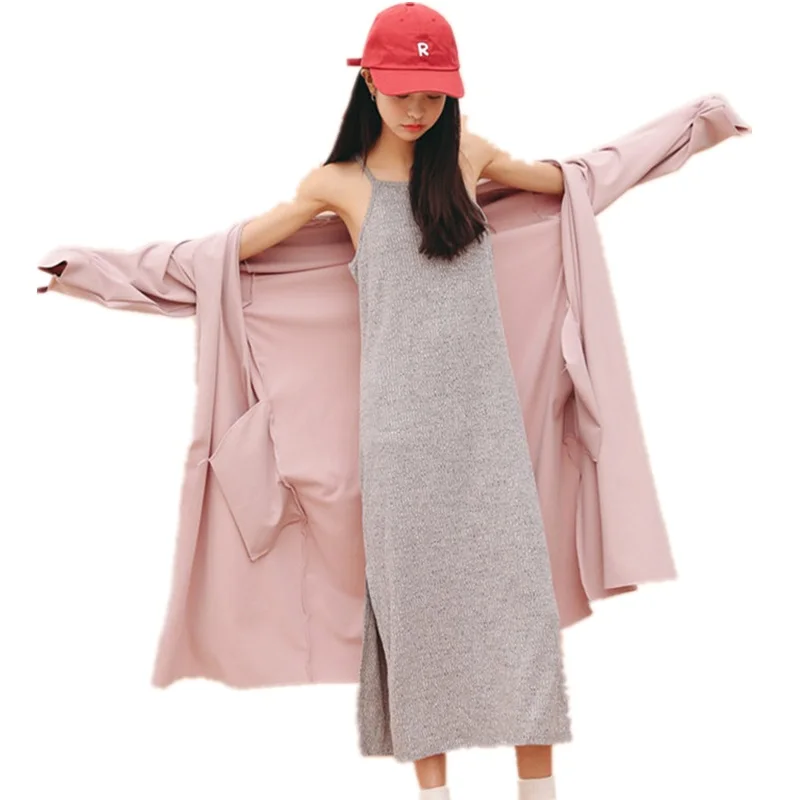 Spring Fashion Trench Women's Long Coat Casual Autumn Cardigans Sleeves Lapel Duster Female Windbreaker
Spring Fashion Trench Women's Long Coat Casual Autumn Cardigans Sleeves Lapel Duster Female Windbreaker