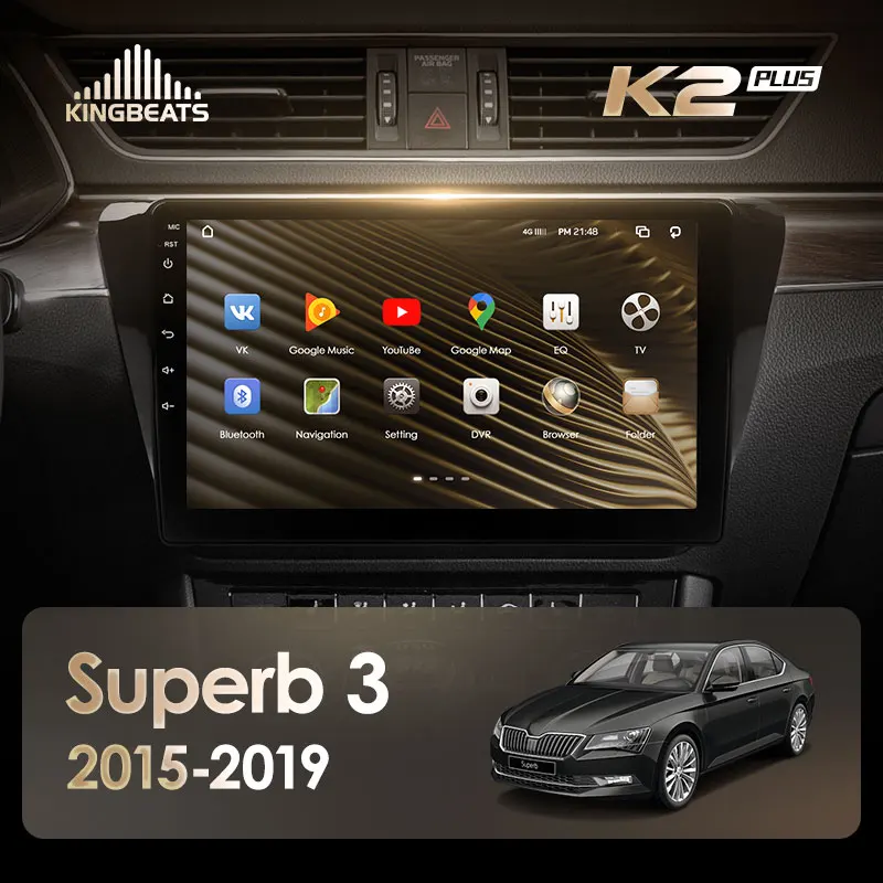 KingBeats штатное головное устройство For Skoda Superb 3 2015 - 2019 GPS Android 10 автомагнитола на
