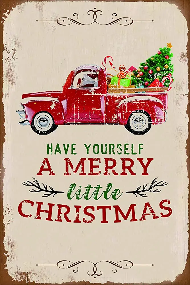 COCAINK New Xmas Metal Tin Sign Retro Vintage Have Yourself A Merry Little Christmas Red Truck Aluminum Sign for Home Coffee
COCAINK New Xmas Metal Tin Sign Retro Vintage Have Yourself A Merry Little Christmas Red Truck Aluminum Sign for Home Coffee