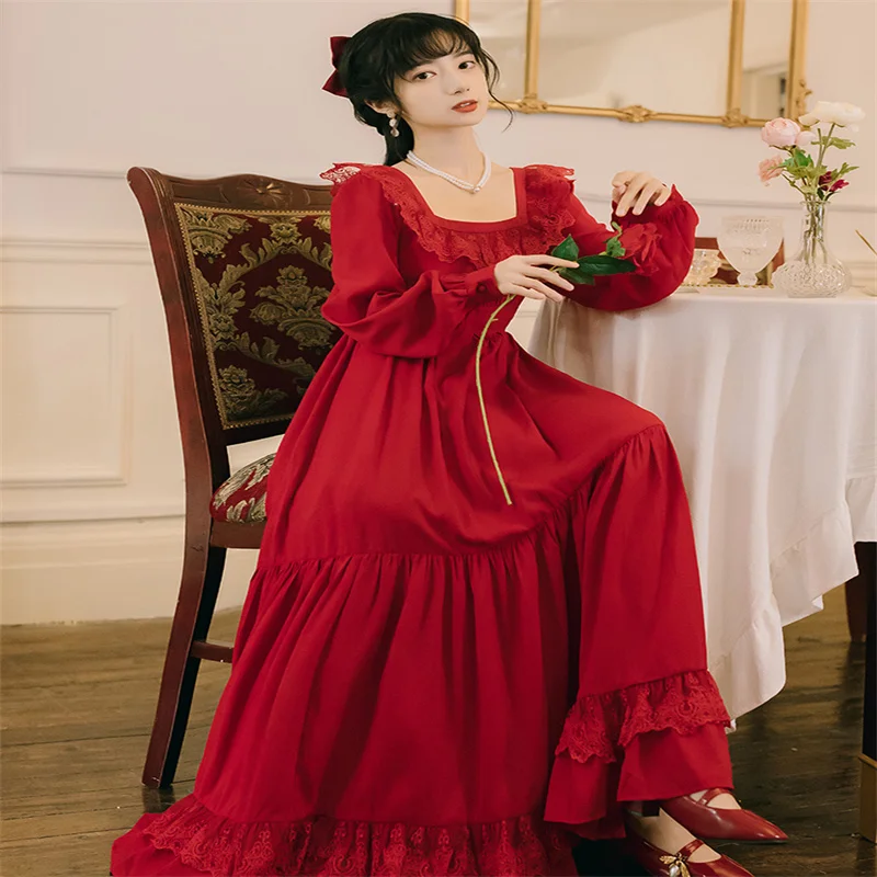 Square Collar Vintage Palace Gentle White Dress Elegant Midi Dress Long Sleeve Princess Sweet Vestidos
Square Collar Vintage Palace Gentle White Dress Elegant Midi Dress Long Sleeve Princess Sweet Vestidos