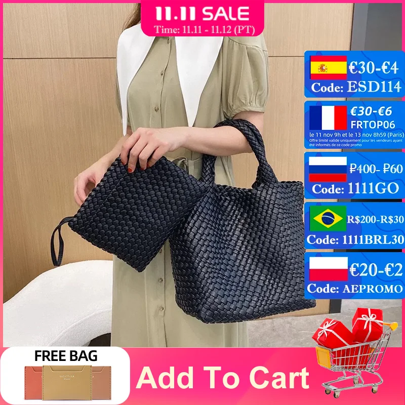 DN Women's Shoulder Bag Ladies Underarm Large Capacity Tote Bags Soft PU Leather Woven Handbag New Fashion Trend Composite Purse
DN Women's Shoulder Bag Ladies Underarm Large Capacity Tote Bags Soft PU Leather Woven Handbag New Fashion Trend Composite Purse