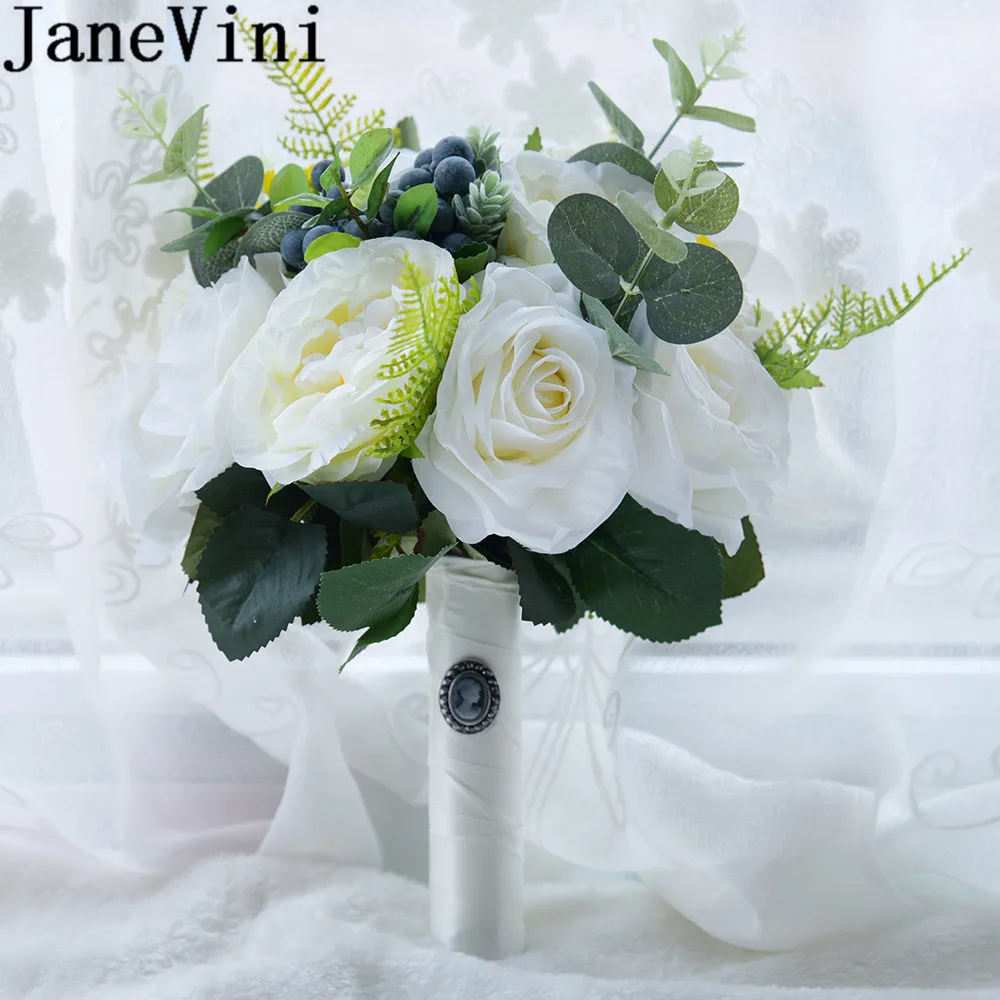 JaneVini, винтажный свадебный букет, белая слоновая кость, роза, зеленые листья, держатель для невесты, цветочный садовый Свадебный букет De Fleur
JaneVini, винтажный свадебный букет, белая слоновая кость, роза, зеленые листья, держатель для невесты, цветочный садовый Свадебный букет De Fleur