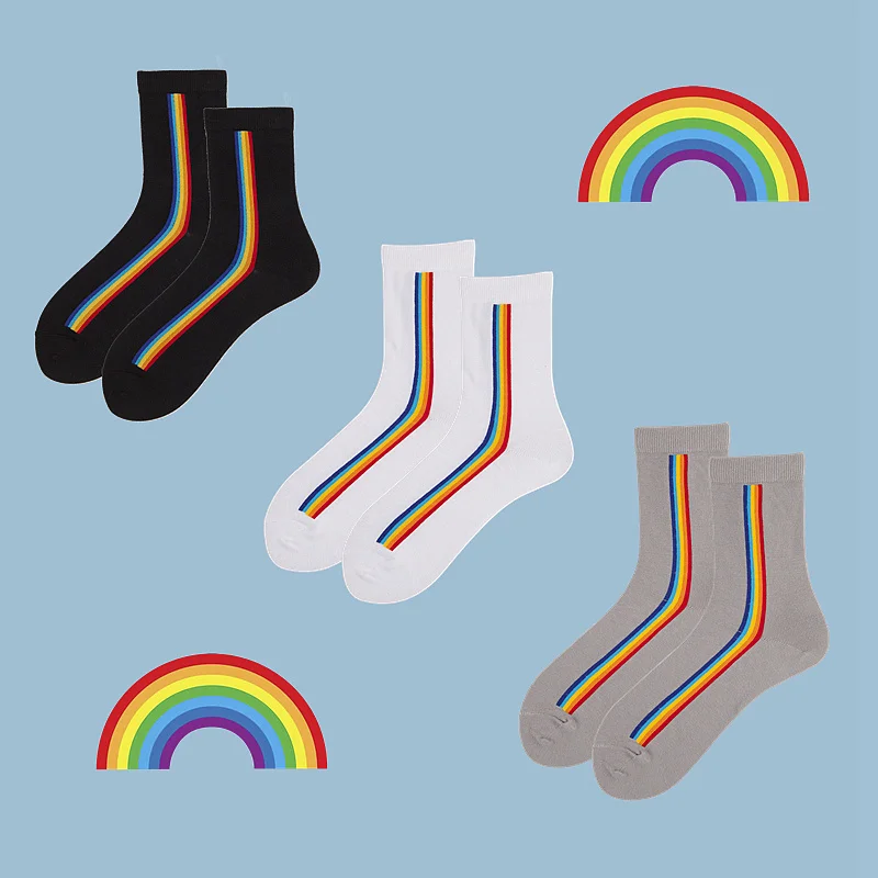 Simple Black And White Color Stripes In The Tube Skateboard Long Socks Cotton Men Women Rainbow Three Pairs Of One Pack
Simple Black And White Color Stripes In The Tube Skateboard Long Socks Cotton Men Women Rainbow Three Pairs Of One Pack