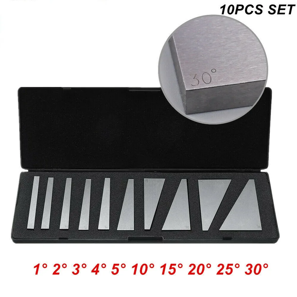 10pcs Precision Angle Blocks 1-30 Degree Measurement Angle Blocks Set With One Storage Case For Lathes Milling Machinist
10pcs Precision Angle Blocks 1-30 Degree Measurement Angle Blocks Set With One Storage Case For Lathes Milling Machinist
