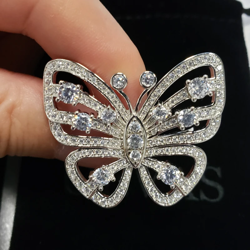 Earring925 Sterling Silver Sparkling Created Moissanite High Carbon Diamond Butterfly Finger Rings Party Fine Jewelry GiftsRings
Earring925 Sterling Silver Sparkling Created Moissanite High Carbon Diamond Butterfly Finger Rings Party Fine Jewelry GiftsRings